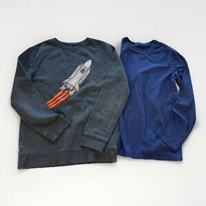 Lot Of 2 Cat & Jack Long Sleeve Sweatshirt Sweater Long Sleeve Tee Boys 12-14